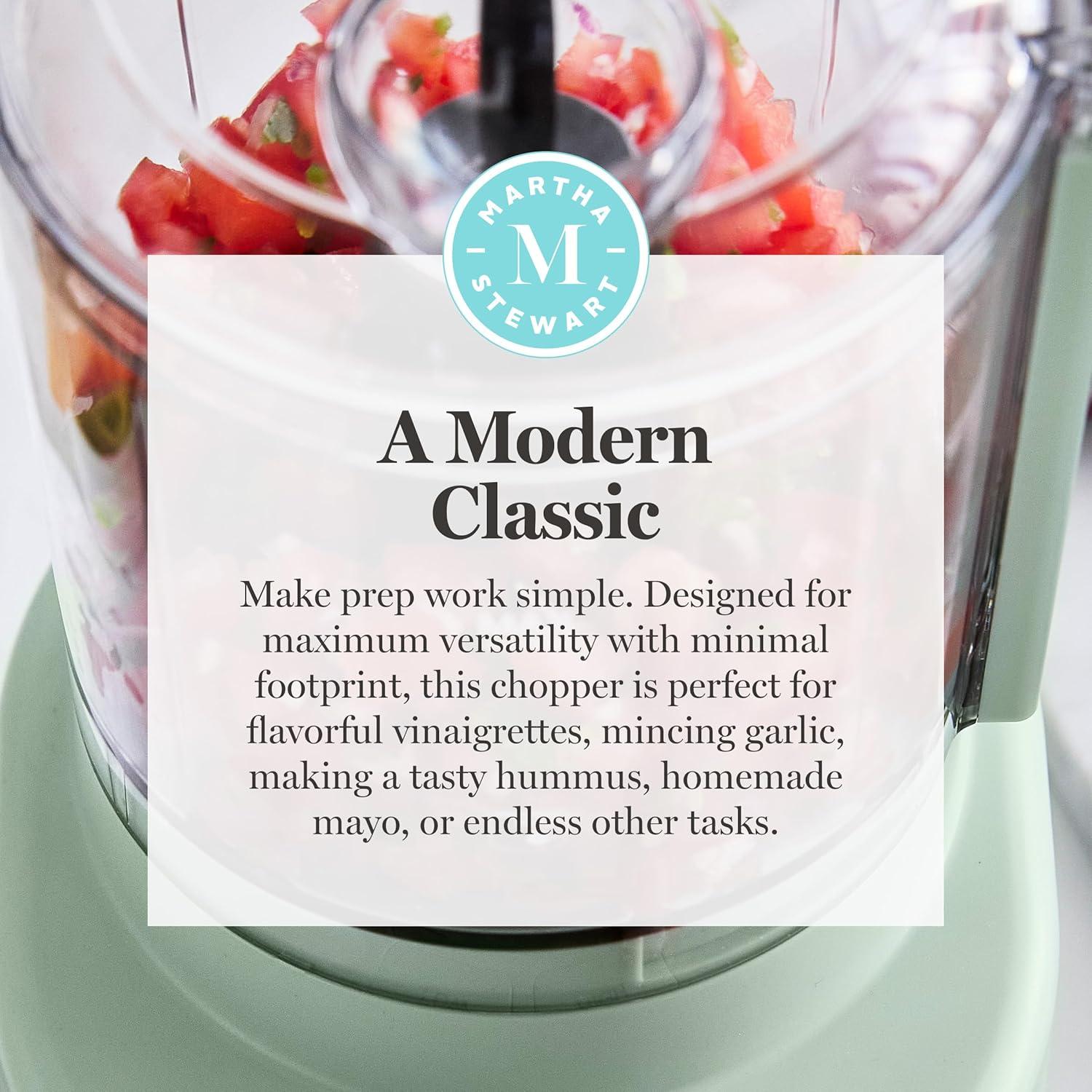 image:imageMartha Stewart 3 Cup Electric Food Chopper Vegetable amp Herb Mini Food Processor 24oz BPAFree Bowl Stainless Steel Blades Pour Spout Dicing Mincing Chop amp Puree Dishwasher Safe LinenHoneydew Green