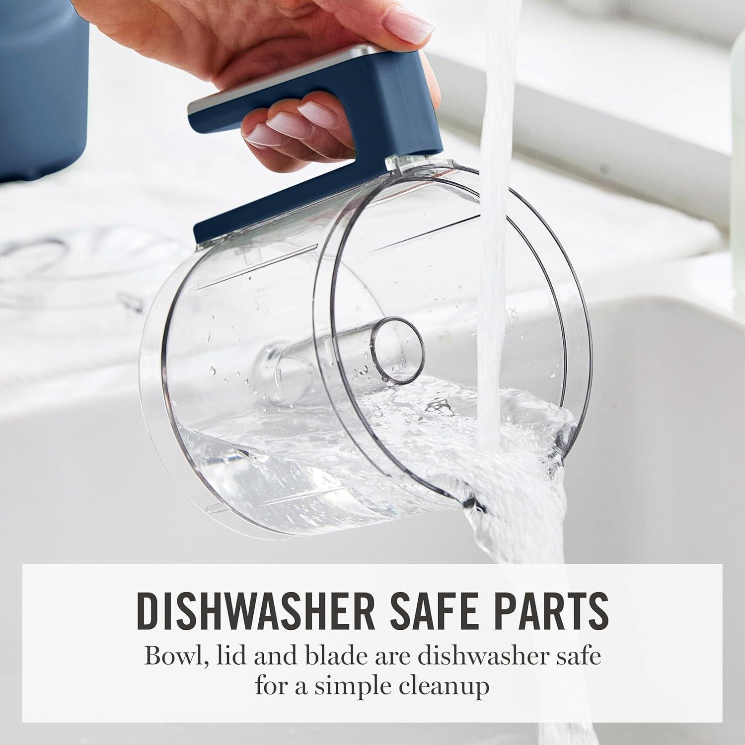 image:imageMartha Stewart 3 Cup Electric Food Chopper Vegetable amp Herb Mini Food Processor 24oz BPAFree Bowl Stainless Steel Blades Pour Spout Dicing Mincing Chop amp Puree Dishwasher Safe LinenIndigo Blue