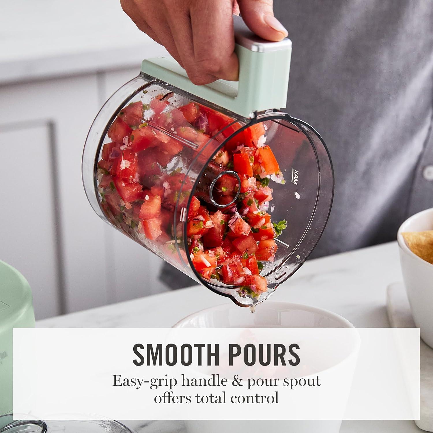 image:imageMartha Stewart 3 Cup Electric Food Chopper Vegetable amp Herb Mini Food Processor 24oz BPAFree Bowl Stainless Steel Blades Pour Spout Dicing Mincing Chop amp Puree Dishwasher Safe LinenHoneydew Green
