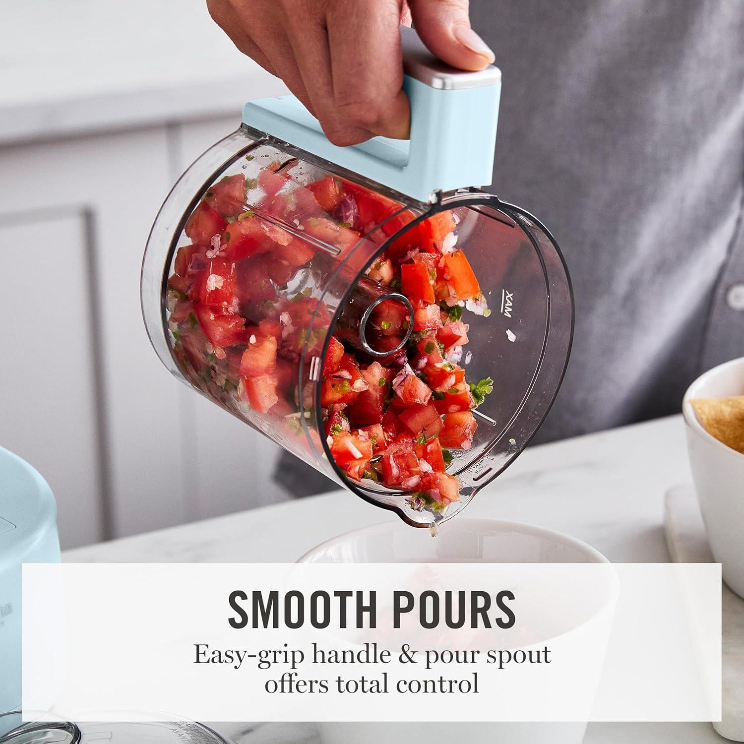 image:imageMartha Stewart 3 Cup Electric Food Chopper Vegetable amp Herb Mini Food Processor 24oz BPAFree Bowl Stainless Steel Blades Pour Spout Dicing Mincing Chop amp Puree Dishwasher Safe LinenSky Blue