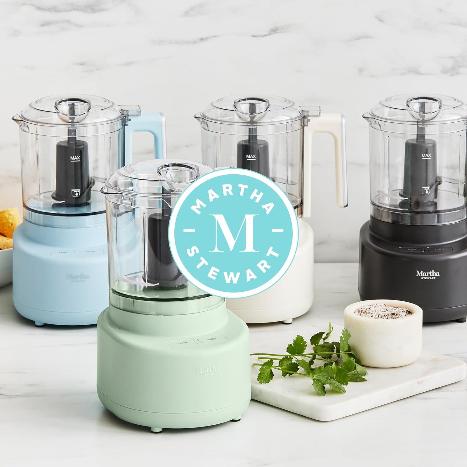 image:imageMartha Stewart 3 Cup Electric Food Chopper Vegetable amp Herb Mini Food Processor 24oz BPAFree Bowl Stainless Steel Blades Pour Spout Dicing Mincing Chop amp Puree Dishwasher Safe LinenLinen White