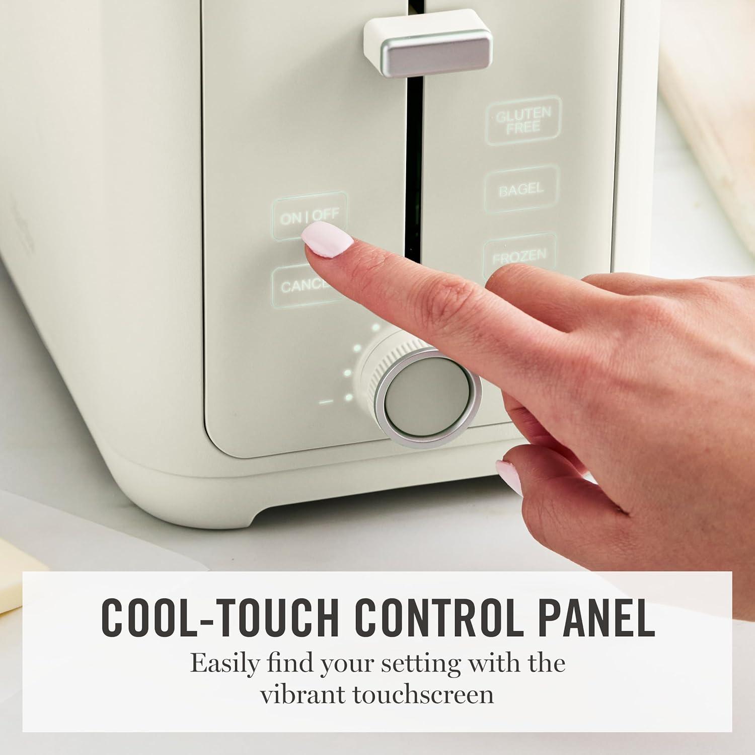 image:imageMartha Stewart 4 Slice Toaster 10 Shade Settings with Defrost Cancel Bagel amp GlutenFree ExtraWide SelfCentering Slots for Waffles amp Artisan Bread Removable Crumb Tray Cord Wrap 1800W LinenLinen White