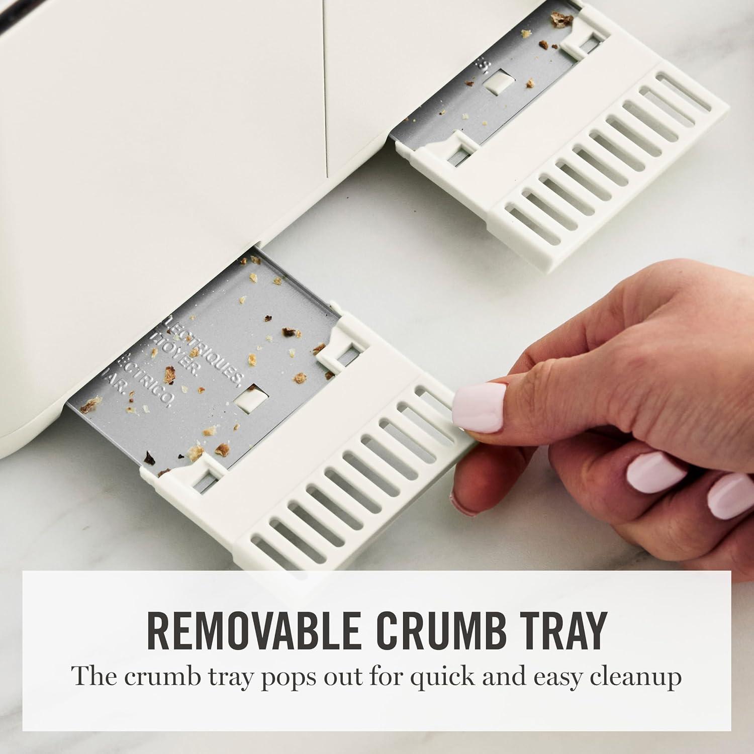 image:imageMartha Stewart 4 Slice Toaster 10 Shade Settings with Defrost Cancel Bagel amp GlutenFree ExtraWide SelfCentering Slots for Waffles amp Artisan Bread Removable Crumb Tray Cord Wrap 1800W LinenLinen White