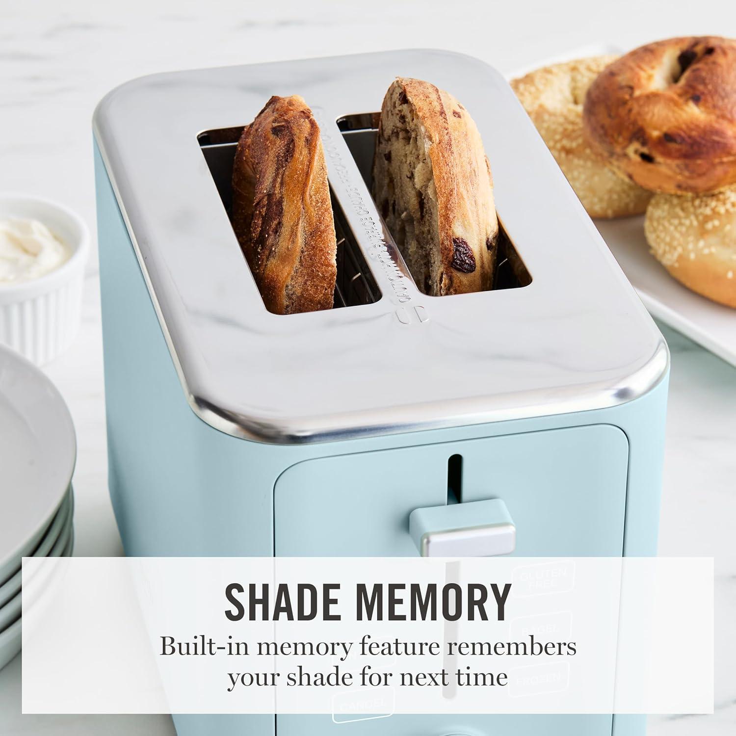 image:imageMartha Stewart 4 Slice Toaster 10 Shade Settings with Defrost Cancel Bagel amp GlutenFree ExtraWide SelfCentering Slots for Waffles amp Artisan Bread Removable Crumb Tray Cord Wrap 1800W LinenSky Blue