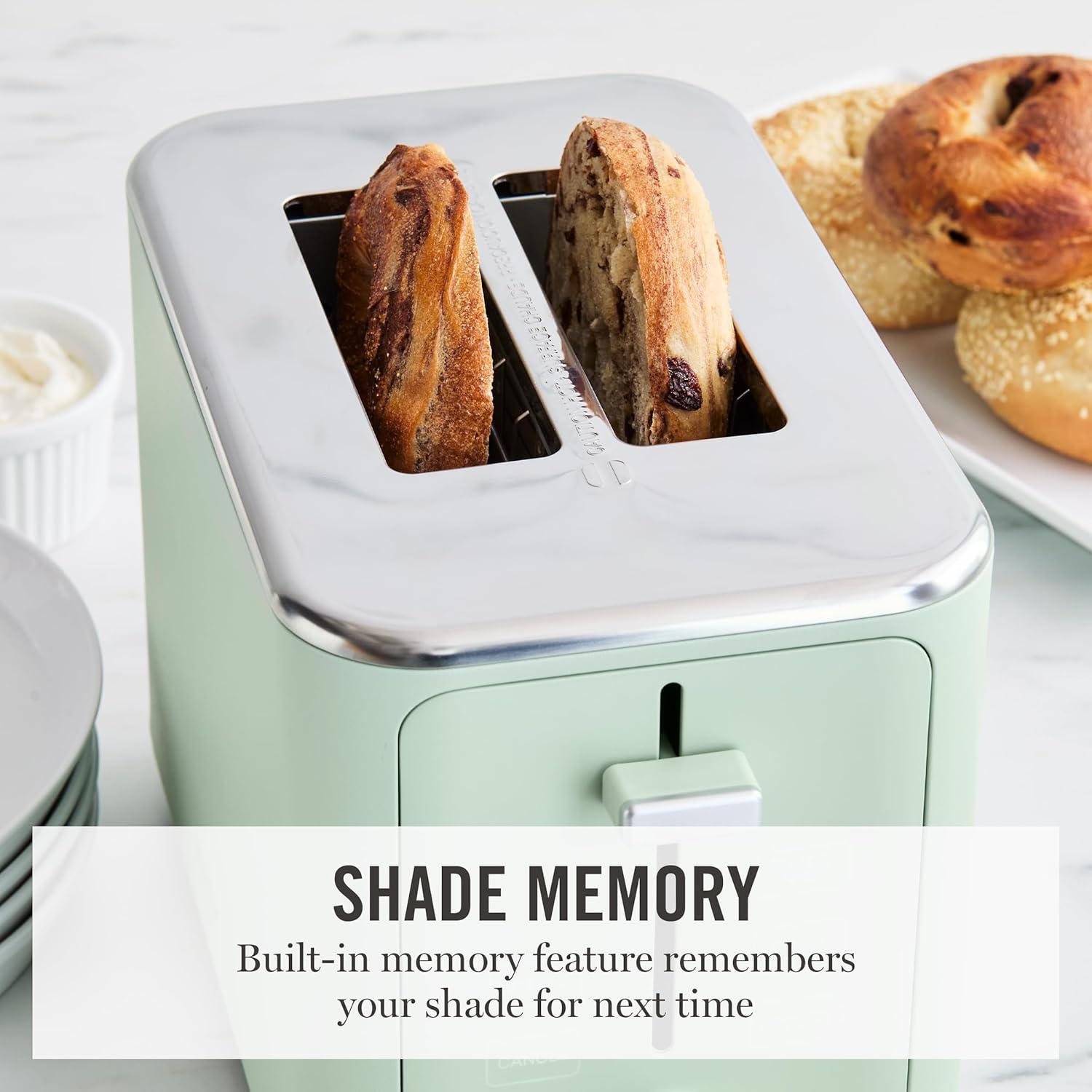 image:imageMartha Stewart 4 Slice Toaster 10 Shade Settings with Defrost Cancel Bagel amp GlutenFree ExtraWide SelfCentering Slots for Waffles amp Artisan Bread Removable Crumb Tray Cord Wrap 1800W LinenHoneydew Green