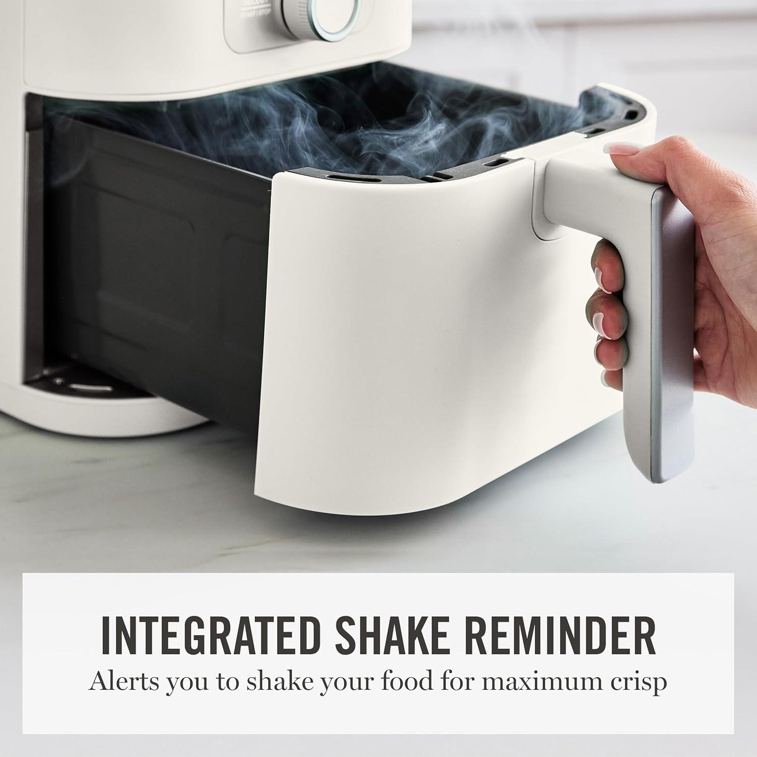 image:imageMartha Stewart 6QT Air Fryer 6in1 Bake Broil Roast Air Fry Dehydrate Reheat Ceramic NonStick Basket Crispy Results Fast 400F Max Temp Shake Reminder Auto ShutOff Linen CreamLinen White