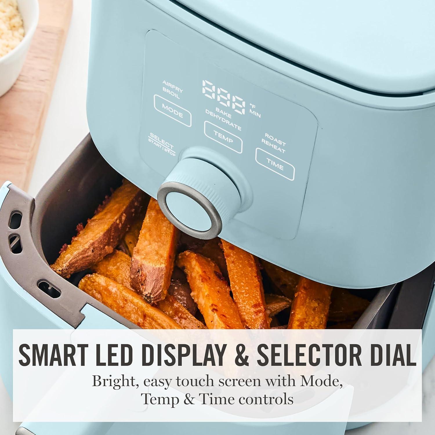 image:imageMartha Stewart 6QT Air Fryer 6in1 Bake Broil Roast Air Fry Dehydrate Reheat Ceramic NonStick Basket Crispy Results Fast 400F Max Temp Shake Reminder Auto ShutOff Linen CreamSky Blue