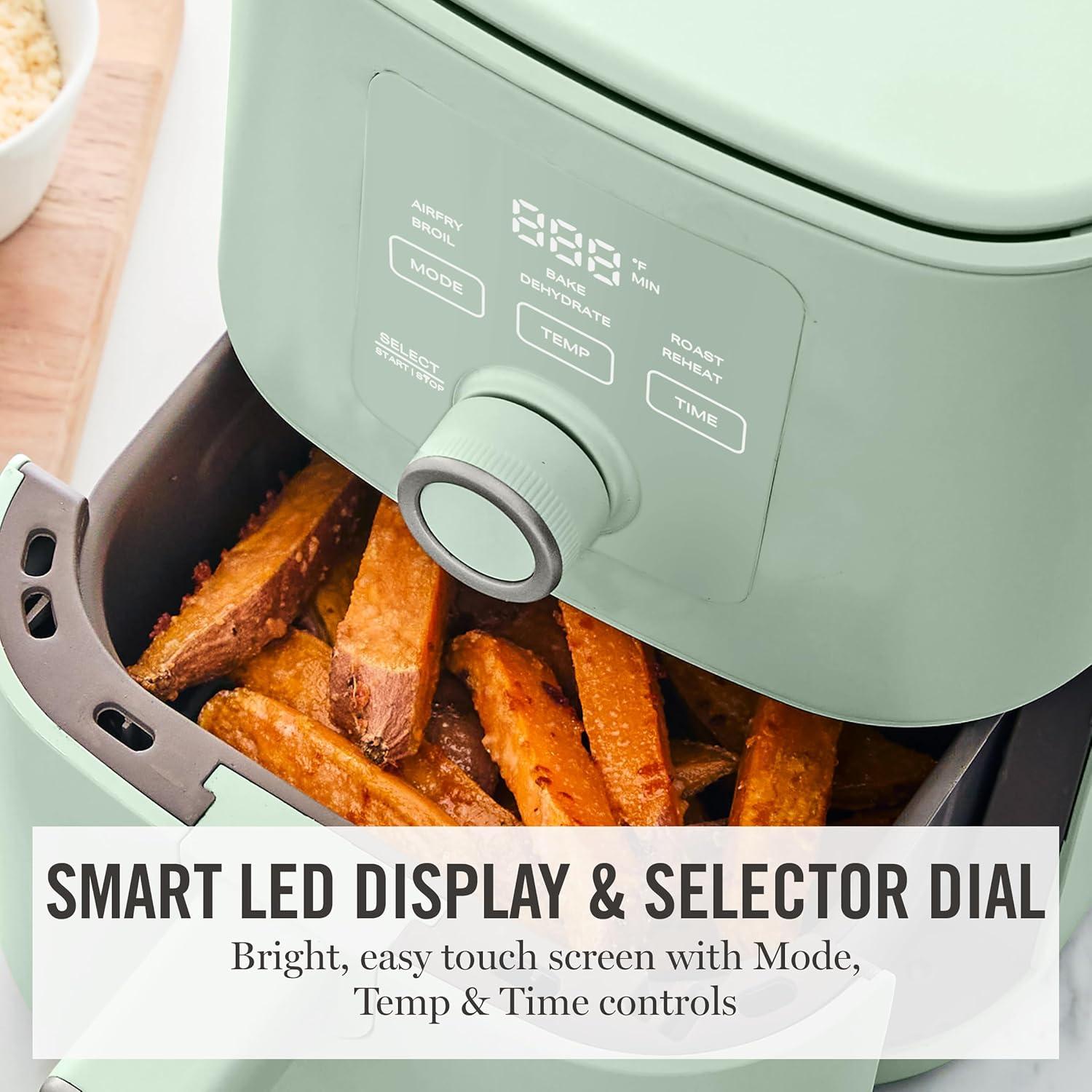 image:imageMartha Stewart 6QT Air Fryer 6in1 Bake Broil Roast Air Fry Dehydrate Reheat Ceramic NonStick Basket Crispy Results Fast 400F Max Temp Shake Reminder Auto ShutOff Linen CreamHoneydew Green