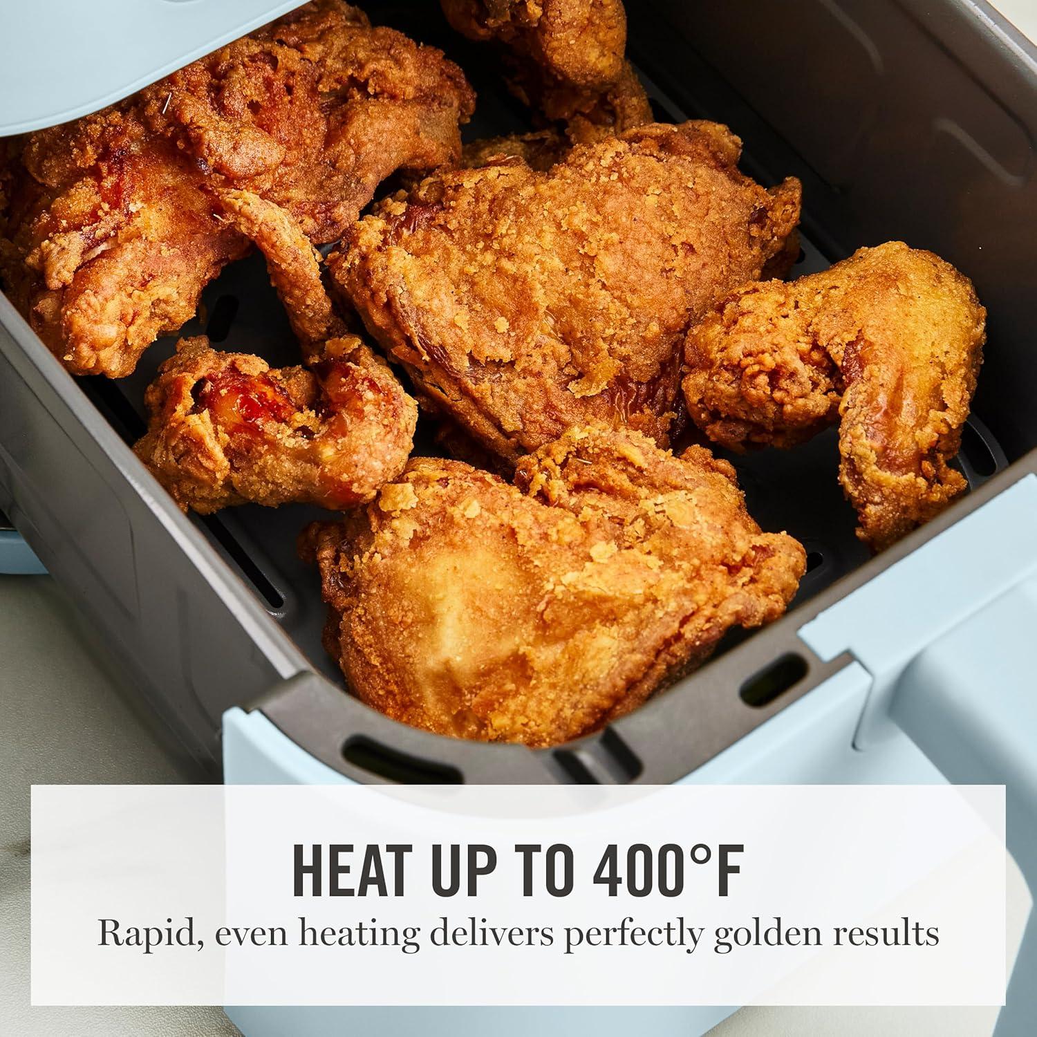 image:imageMartha Stewart 6QT Air Fryer 6in1 Bake Broil Roast Air Fry Dehydrate Reheat Ceramic NonStick Basket Crispy Results Fast 400F Max Temp Shake Reminder Auto ShutOff Linen CreamSky Blue