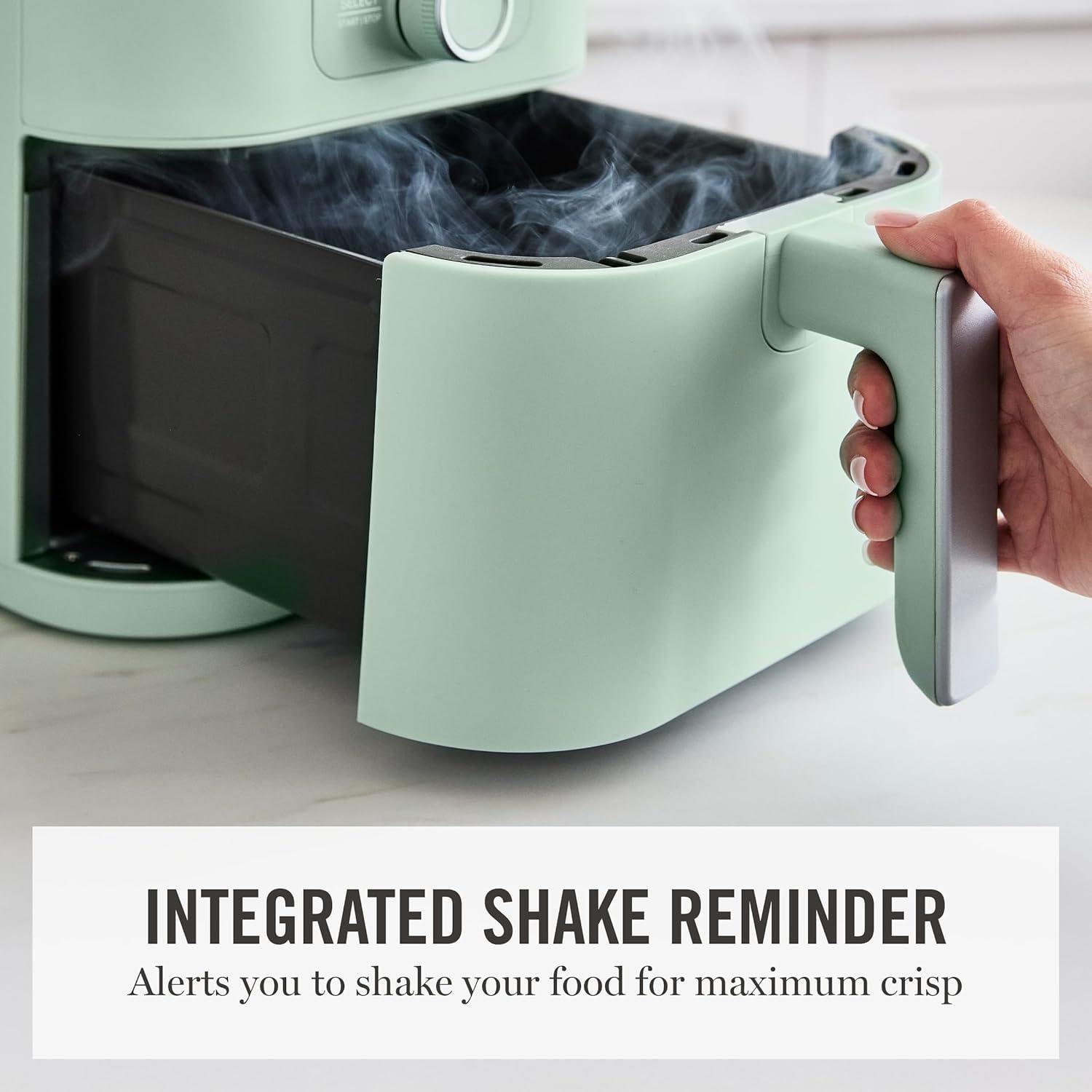 image:imageMartha Stewart 6QT Air Fryer 6in1 Bake Broil Roast Air Fry Dehydrate Reheat Ceramic NonStick Basket Crispy Results Fast 400F Max Temp Shake Reminder Auto ShutOff Linen CreamHoneydew Green