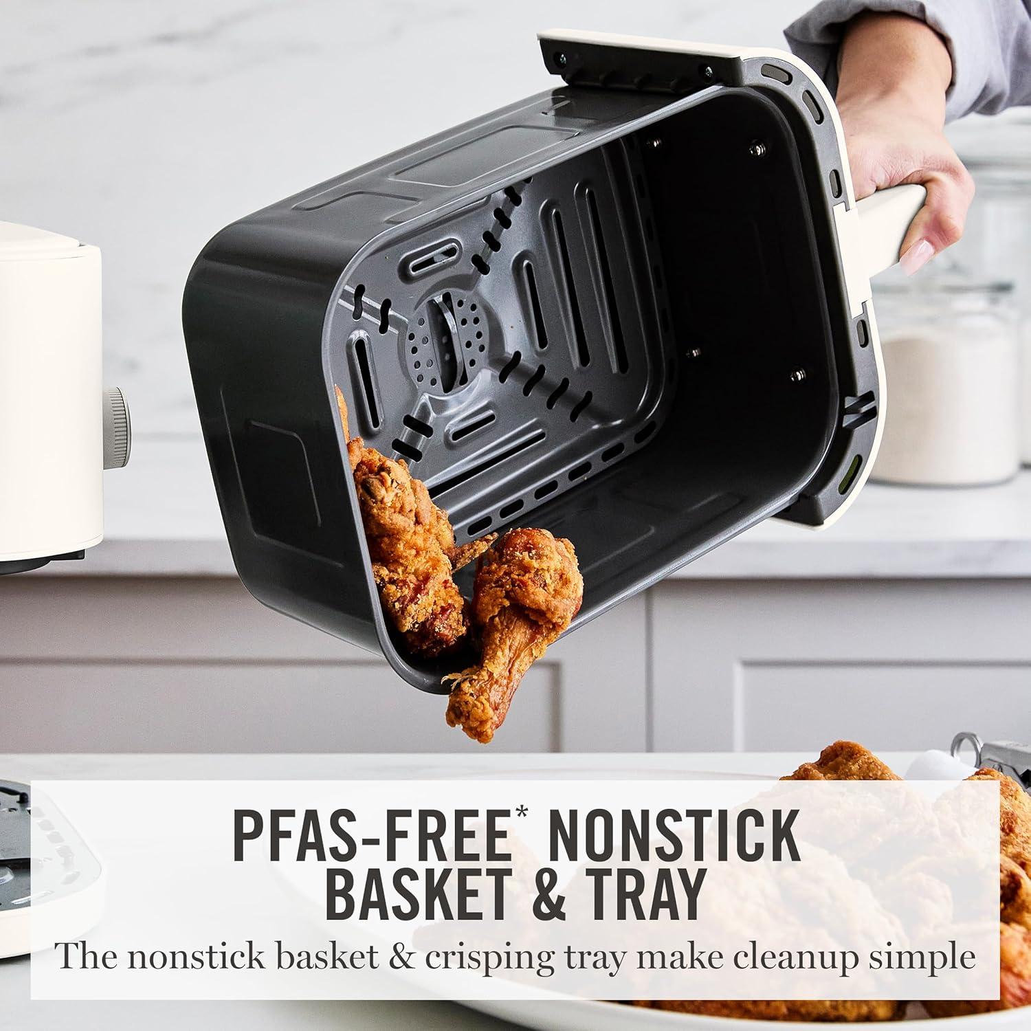 image:imageMartha Stewart 6QT Air Fryer 6in1 Bake Broil Roast Air Fry Dehydrate Reheat Ceramic NonStick Basket Crispy Results Fast 400F Max Temp Shake Reminder Auto ShutOff Linen CreamLinen White