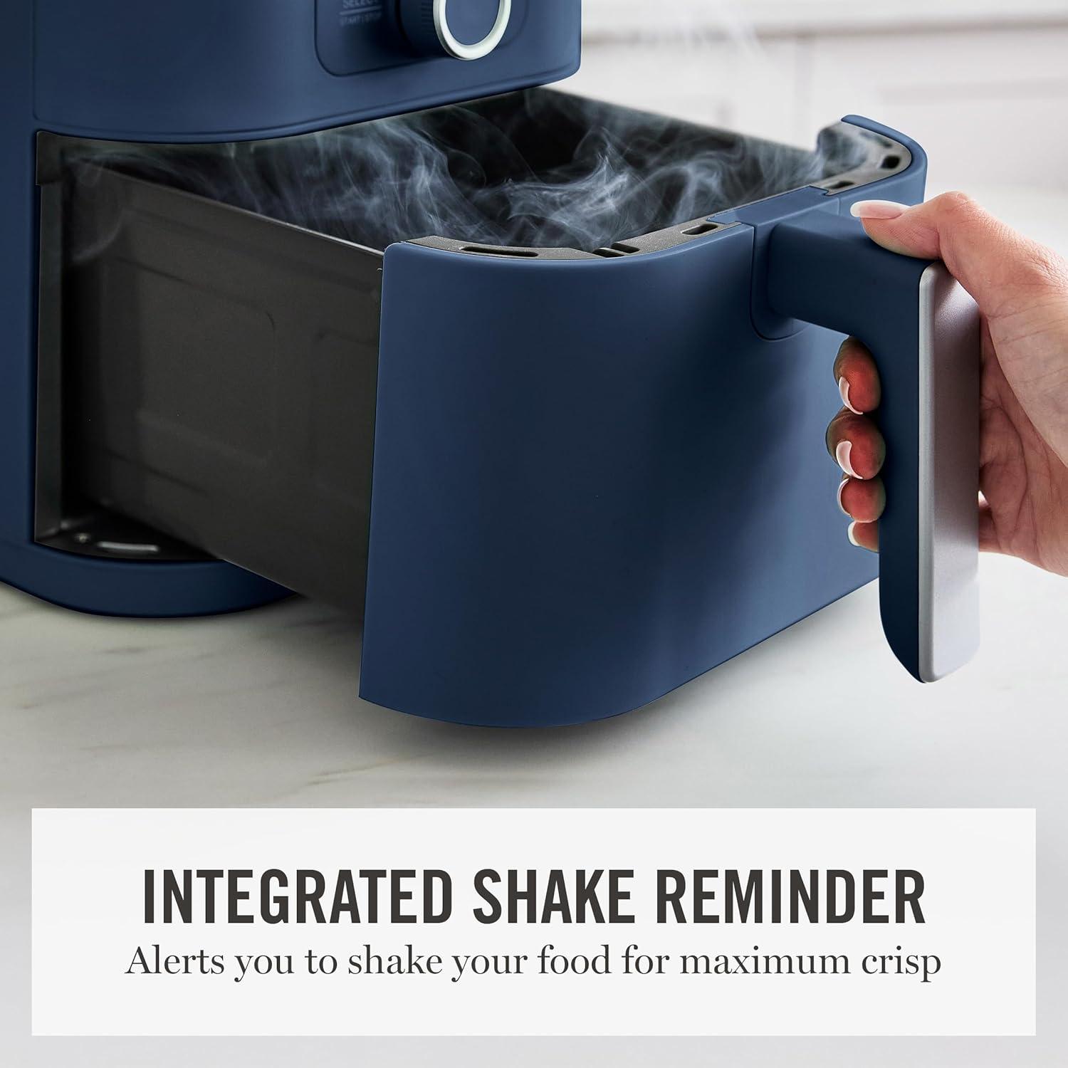 image:imageMartha Stewart 6QT Air Fryer 6in1 Bake Broil Roast Air Fry Dehydrate Reheat Ceramic NonStick Basket Crispy Results Fast 400F Max Temp Shake Reminder Auto ShutOff Linen CreamIndigo Blue