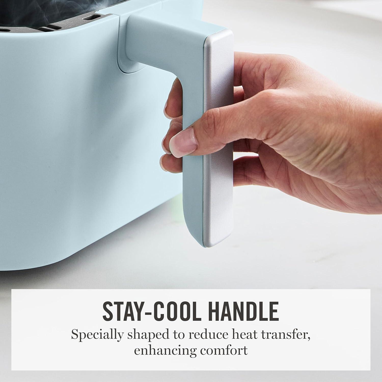 image:imageMartha Stewart 6QT Air Fryer 6in1 Bake Broil Roast Air Fry Dehydrate Reheat Ceramic NonStick Basket Crispy Results Fast 400F Max Temp Shake Reminder Auto ShutOff Linen CreamSky Blue
