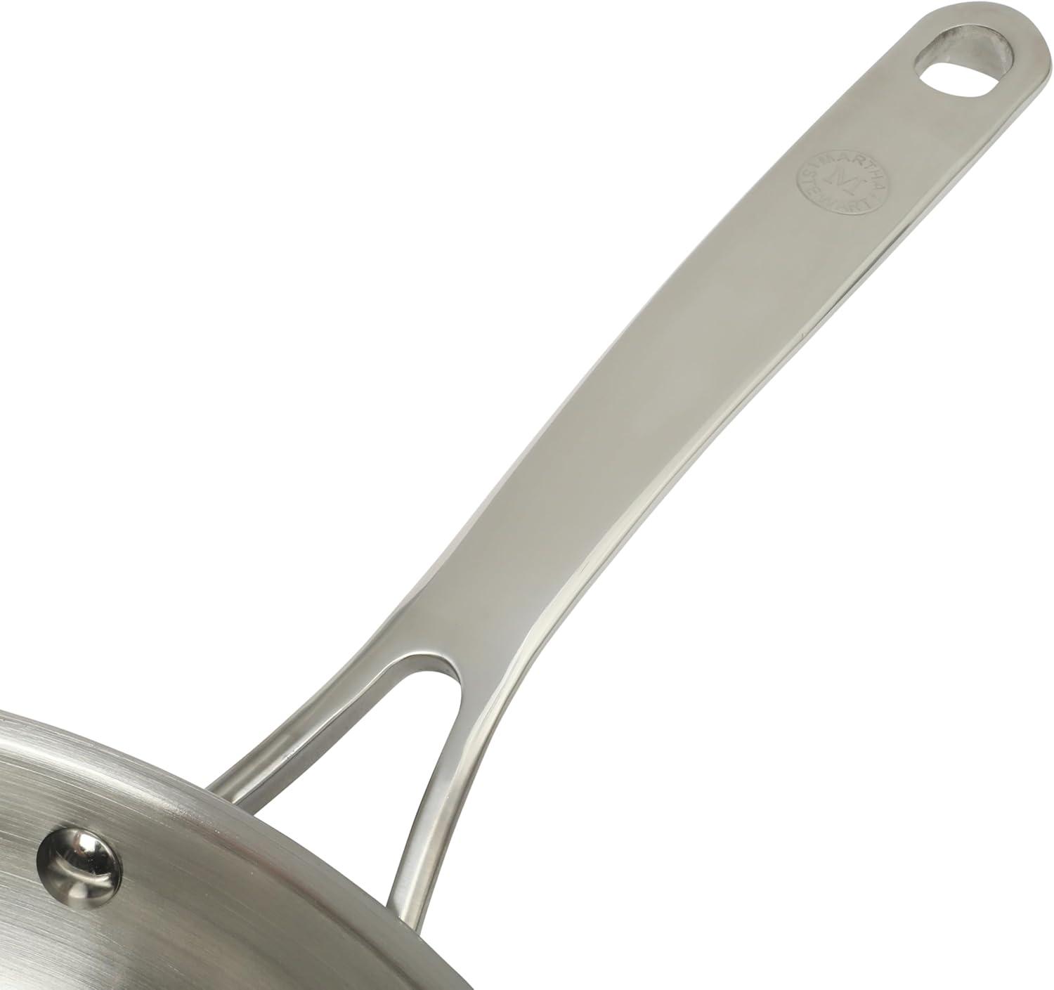 image:imageMartha Stewart Castelle 12Inch Stainless Steel Frying Pan with GoldTone Handle TriPly Encapsulated Bottom Oven Safe amp Induction Safe Skillet for Searing and SautingStainless Steel