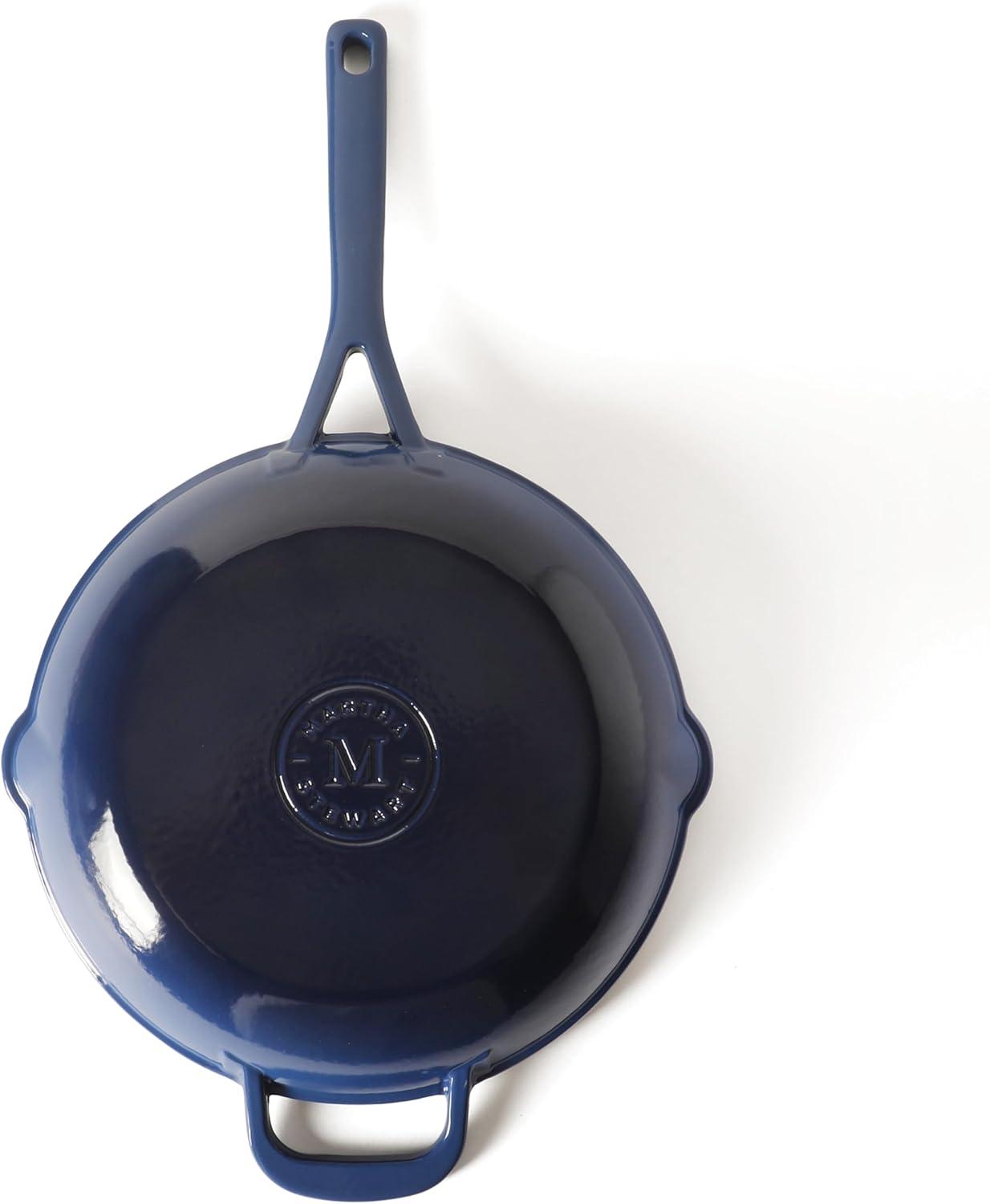 image:imageMartha Stewart Gatwick 12 Enameled Cast Iron Skillet PFASFree Classic Red Exterior with Matte Black Enamel Interior Rust Resistant Oven SafeClassic Blue