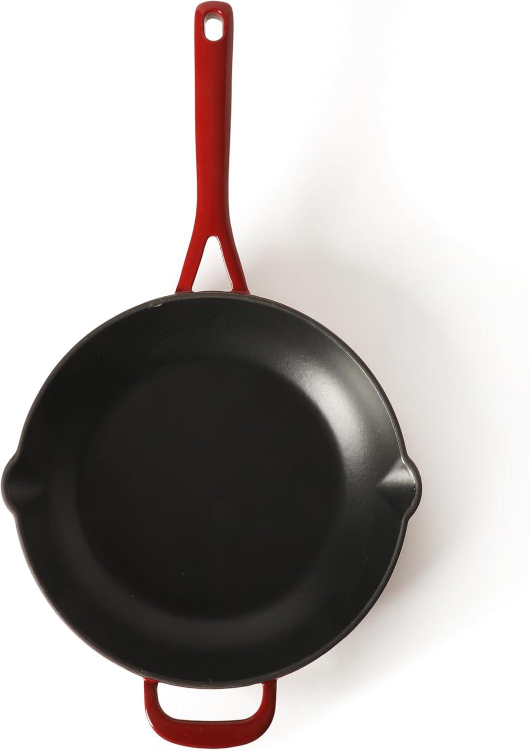 image:imageMartha Stewart Gatwick 12 Enameled Cast Iron Skillet PFASFree Classic Red Exterior with Matte Black Enamel Interior Rust Resistant Oven SafeClassic Red