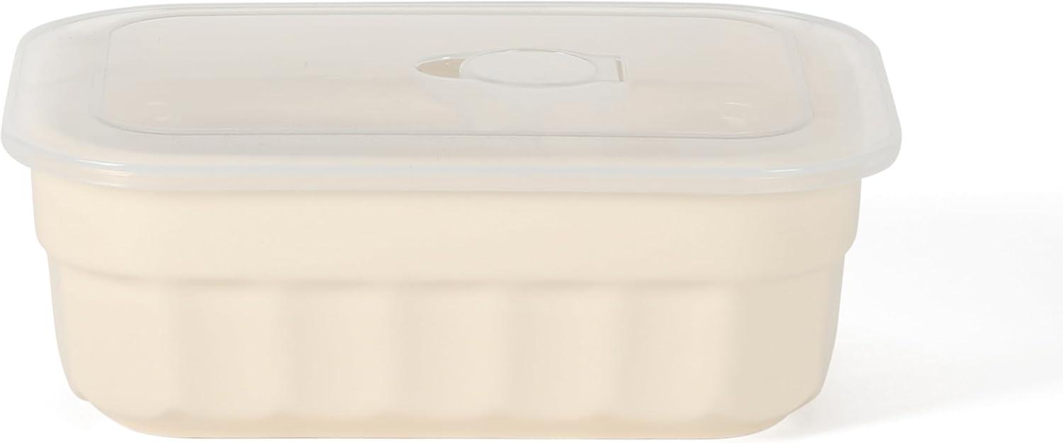 image:imageMartha Stewart Shadowbrook 5Piece Borosilicate Glass Storage Container Set Airtight Locking Lids 216 oz Meal Prep Leftover amp Lunch Containers Microwave Oven amp Dishwasher SafeCream Broadbrook Rectangular