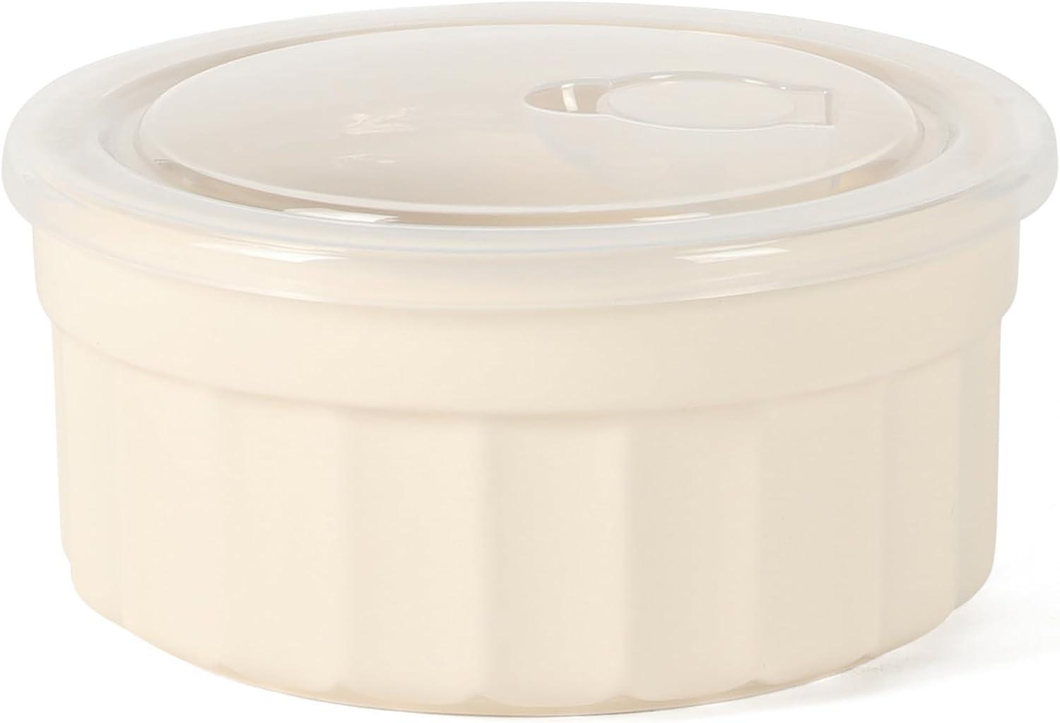 image:imageMartha Stewart Shadowbrook 5Piece Borosilicate Glass Storage Container Set Airtight Locking Lids 216 oz Meal Prep Leftover amp Lunch Containers Microwave Oven amp Dishwasher SafeCream Broadbrook Round