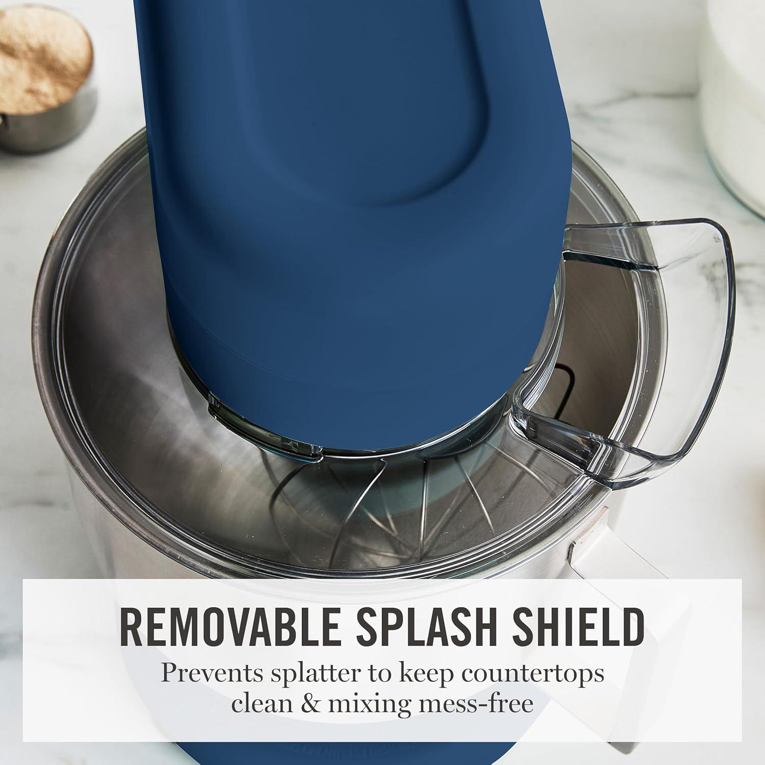 image:imageMartha Stewart TiltHead Stand Mixer12 Speed 53QT Stainless Steel Bowl Splash Guard with Pour Chute Whisk Dough Hook Flat BeaterElectric Kitchen Baking Mixer Bread Cake Whip Linen WhiteIndigo Blue
