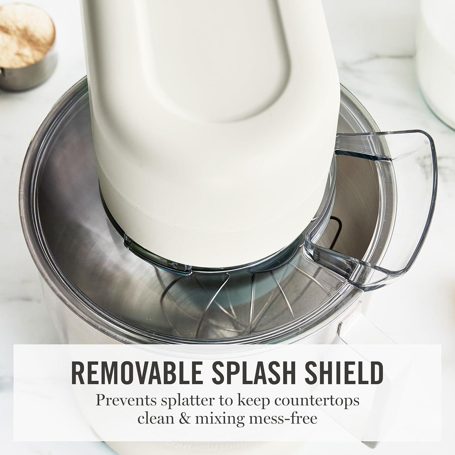 image:imageMartha Stewart TiltHead Stand Mixer12 Speed 53QT Stainless Steel Bowl Splash Guard with Pour Chute Whisk Dough Hook Flat BeaterElectric Kitchen Baking Mixer Bread Cake Whip Linen WhiteLinen White