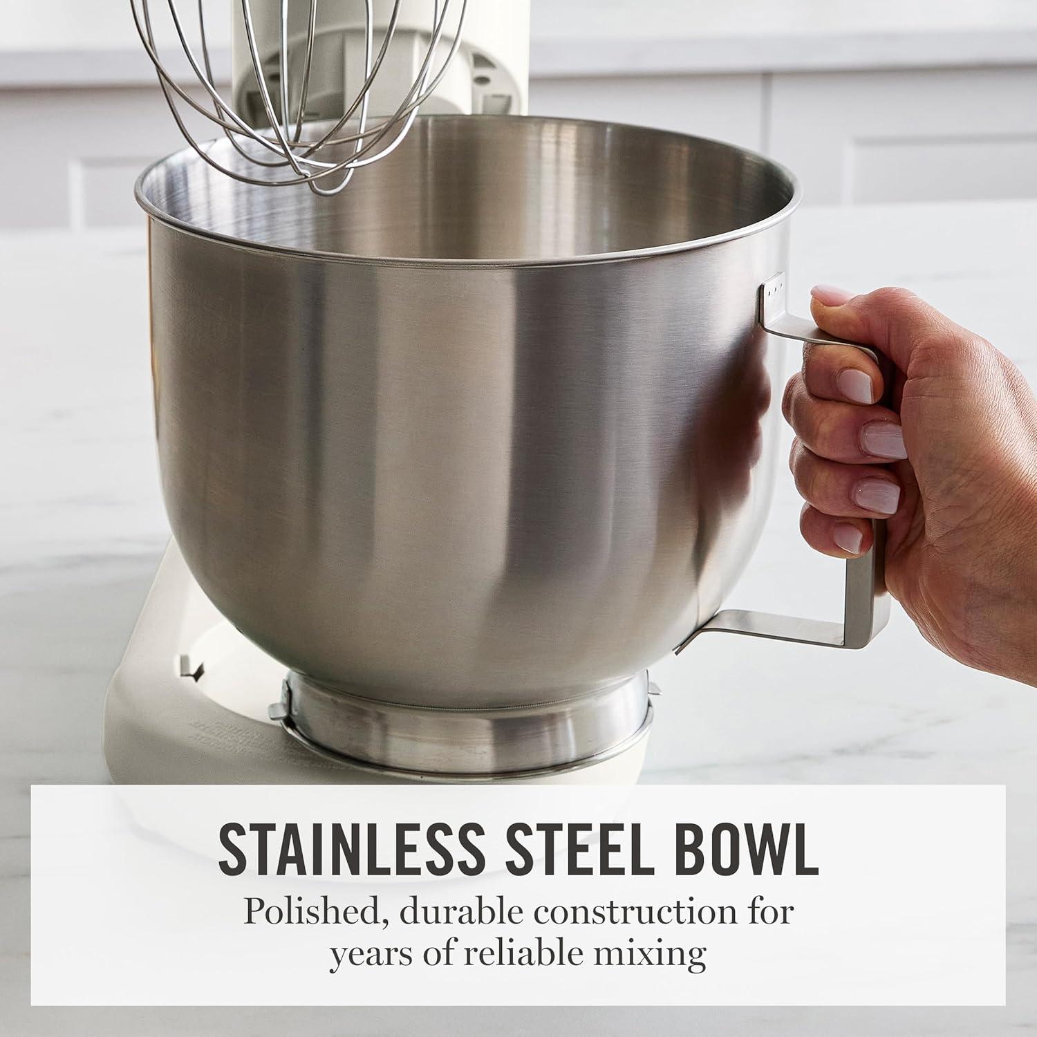 image:imageMartha Stewart TiltHead Stand Mixer12 Speed 53QT Stainless Steel Bowl Splash Guard with Pour Chute Whisk Dough Hook Flat BeaterElectric Kitchen Baking Mixer Bread Cake Whip Linen WhiteLinen White