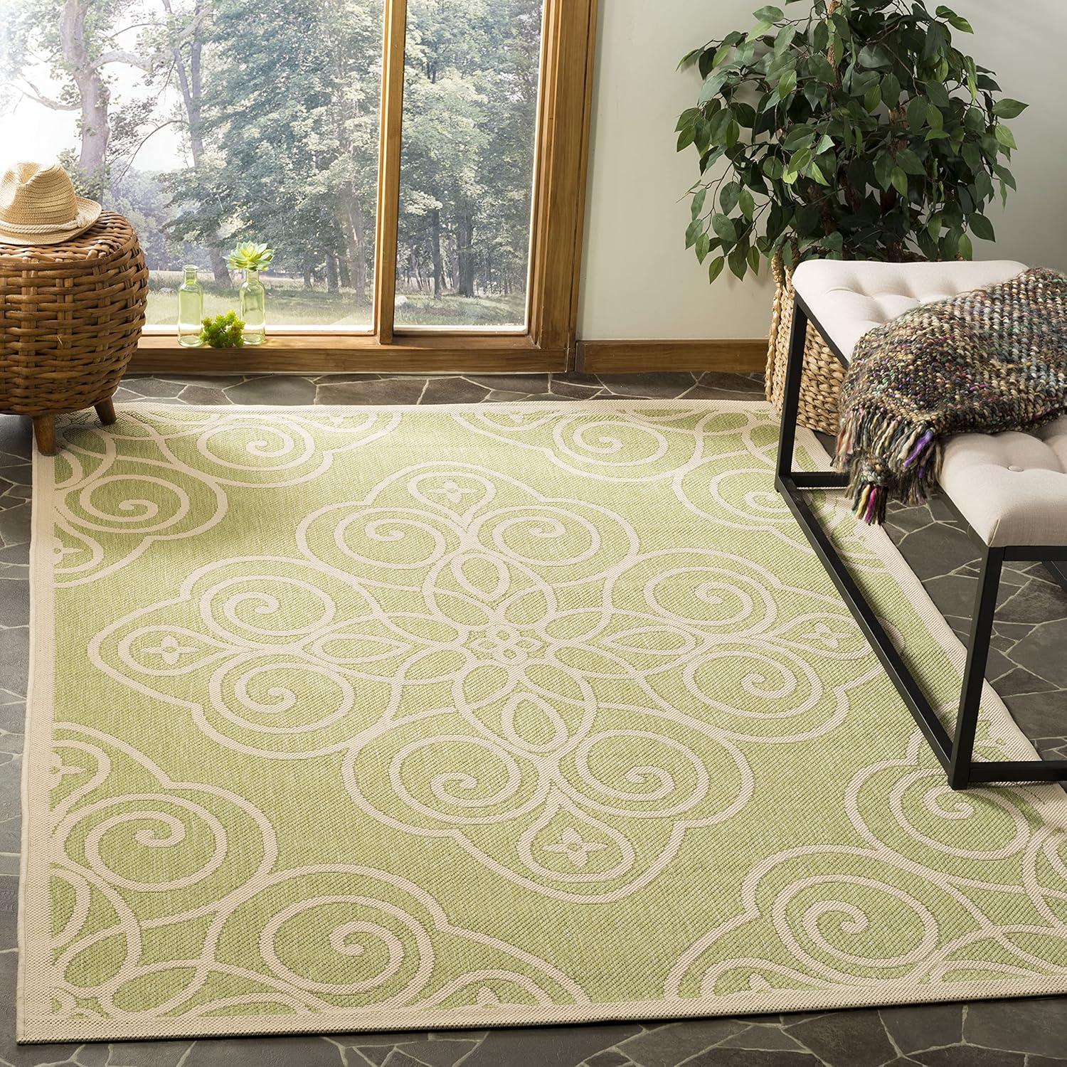 image:imageMartha Stewart x SAFAVIEH Outdoor Area Rug Collection 8 x 112 Cayenne Weather Resistant amp Washable Ideal for Patio Backyard Mudroom Deck Dining Space MSR4244231Lily Pad