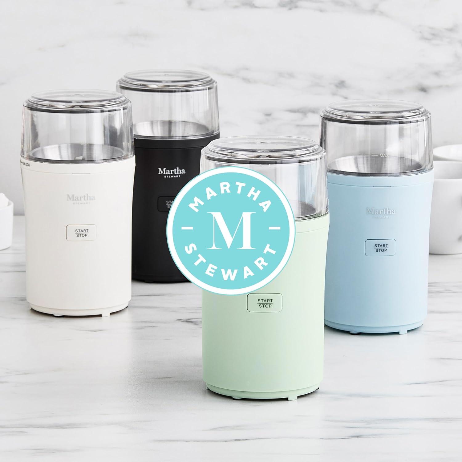 image:imageMarthaStewart ElectricCoffee amp Spice GrinderDual 25oz RemovableBowls StorageLidsStainless Steel BladesOne Touch Pulse Control2in1CompactBeans amp Spices Herbsamp Nuts Linen WhiteIndigo Blue