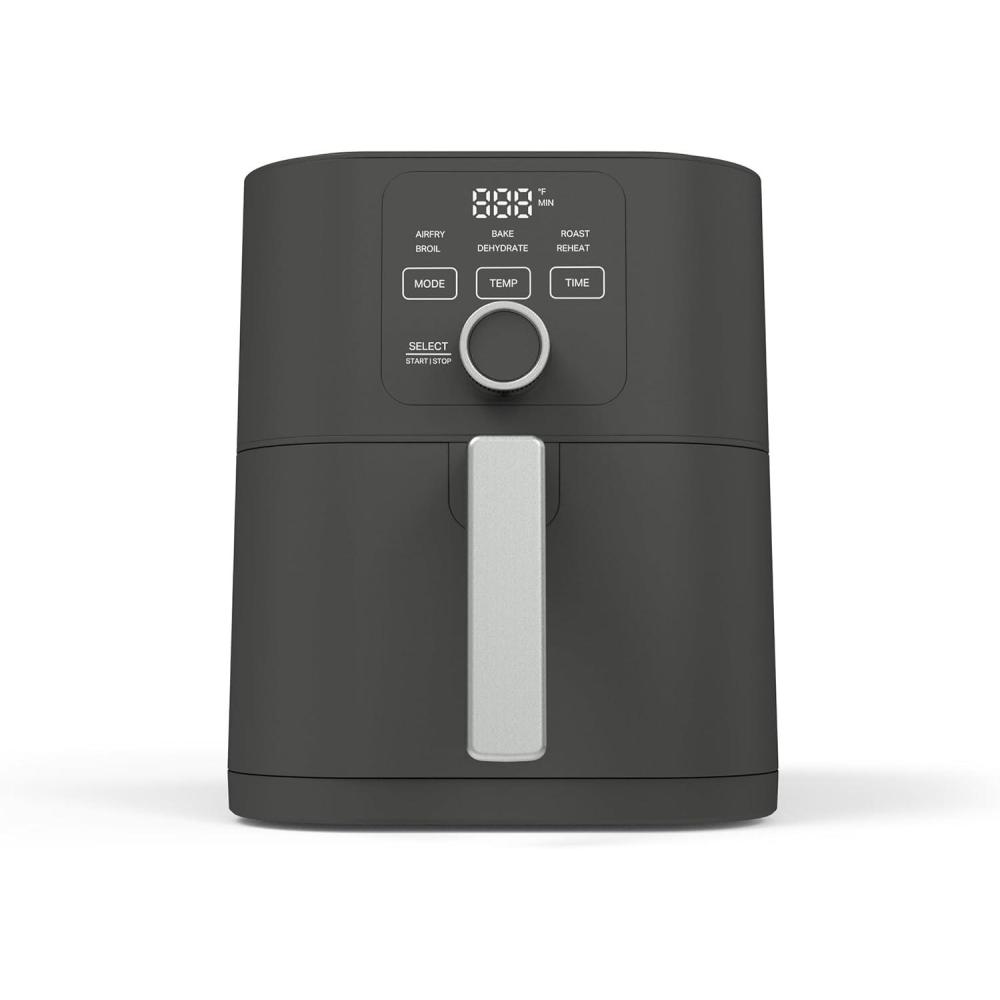 image:imageMartha Stewart 6QT Air Fryer 6in1 Bake Broil Roast Air Fry Dehydrate Reheat Ceramic NonStick Basket Crispy Results Fast 400F Max Temp Shake Reminder Auto ShutOff Linen CreamCaviar Gray