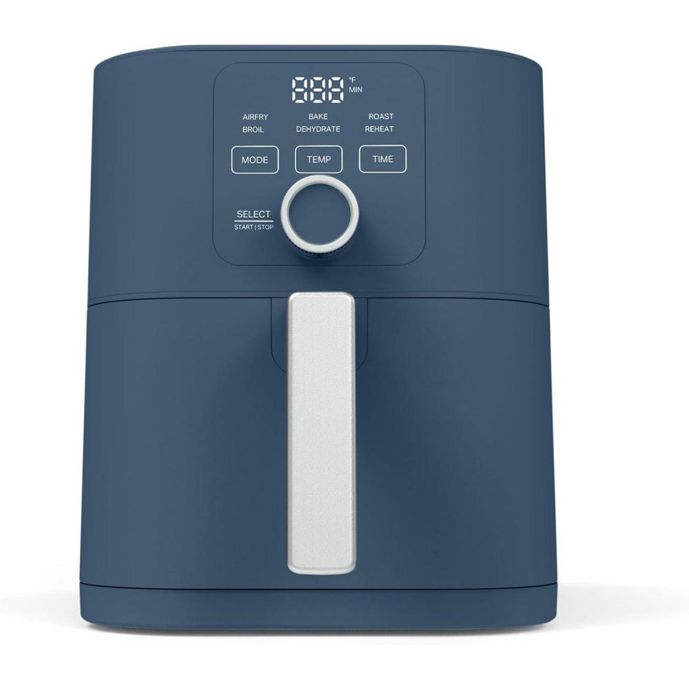 image:imageMartha Stewart 6QT Air Fryer 6in1 Bake Broil Roast Air Fry Dehydrate Reheat Ceramic NonStick Basket Crispy Results Fast 400F Max Temp Shake Reminder Auto ShutOff Linen CreamIndigo Blue