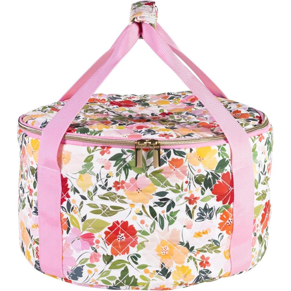 image:imageMartha Stewart Dutch Oven Carrier Insulated Casserole Tote with Padded Handle Zipper Closure Fits Most 67 Qt Dutch Ovens amp Bakeware for Potlucks and Hosting Floral