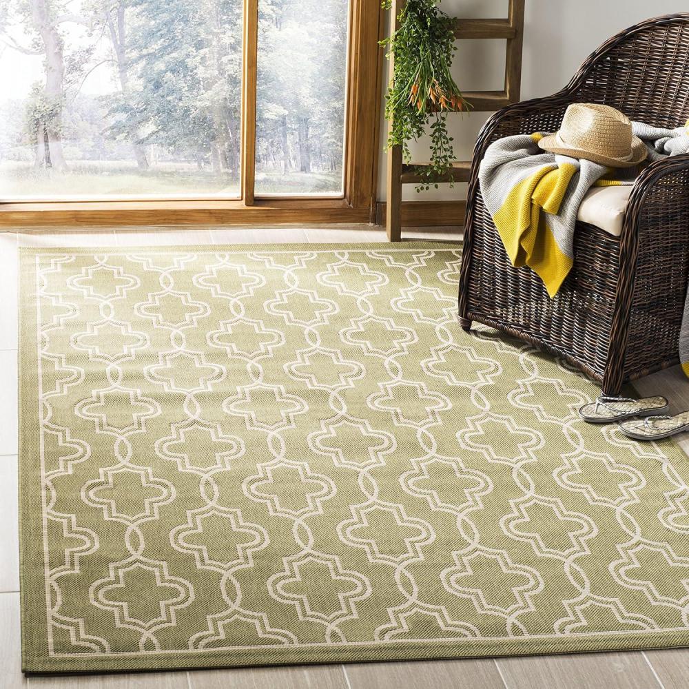 image:imageMartha Stewart x SAFAVIEH Outdoor Area Rug Collection  8 x 112 Green amp Beige Weather Resistant amp Washable Ideal for Patio Backyard Mudroom Deck Dining Space MSR4274244
