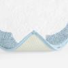 Martha Stewart – Bath Rug, Plush 100% Yarn-Dye Knit Rug, Soft Cushioned Feel Bathroom Rug with Skid-Resistant Latex Rubber Backing (Skylands Border Linen/White, 60″ x 22″)(Bedford Scallop White/Blue Bell)