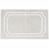 Martha Stewart – Bath Rug, Plush 100% Yarn-Dye Knit Rug, Soft Cushioned Feel Bathroom Rug with Skid-Resistant Latex Rubber Backing (Skylands Border Linen/White, 60″ x 22″)(Skylands Border Linen/White)