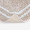Martha Stewart – Bath Rug, Plush 100% Yarn-Dye Knit Rug, Soft Cushioned Feel Bathroom Rug with Skid-Resistant Latex Rubber Backing (Skylands Border Linen/White, 60″ x 22″)(Skylands Border Linen/White)
