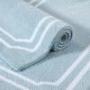 Martha Stewart – Bath Rug, Plush 100% Yarn-Dye Knit Rug, Soft Cushioned Feel Bathroom Rug with Skid-Resistant Latex Rubber Backing (Skylands Border Linen/White, 60″ x 22″)(Skylands Border Blue Bell/White)