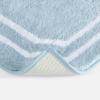 Martha Stewart – Bath Rug, Plush 100% Yarn-Dye Knit Rug, Soft Cushioned Feel Bathroom Rug with Skid-Resistant Latex Rubber Backing (Skylands Border Linen/White, 60″ x 22″)(Skylands Border Blue Bell/White)