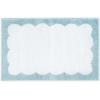 Martha Stewart – Bath Rug, Plush 100% Yarn-Dye Knit Rug, Soft Cushioned Feel Bathroom Rug with Skid-Resistant Latex Rubber Backing (Skylands Border Linen/White, 60″ x 22″)(Bedford Scallop White/Blue Bell)