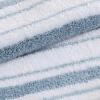Martha Stewart – Bath Rug, Plush 100% Yarn-Dye Knit Rug, Soft Cushioned Feel Bathroom Rug with Skid-Resistant Latex Rubber Backing (Skylands Border Linen/White, 60″ x 22″)(Driftwood Stripes Blue)