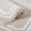 Martha Stewart – Bath Rug, Plush 100% Yarn-Dye Knit Rug, Soft Cushioned Feel Bathroom Rug with Skid-Resistant Latex Rubber Backing (Skylands Border Linen/White, 60″ x 22″)(Skylands Border Linen/White)