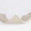 Martha Stewart – Bath Rug, Plush 100% Yarn-Dye Knit Rug, Soft Cushioned Feel Bathroom Rug with Skid-Resistant Latex Rubber Backing (Skylands Border Linen/White, 60″ x 22″)(Bedford Scallop White/Linen)