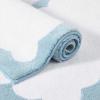 Martha Stewart – Bath Rug, Plush 100% Yarn-Dye Knit Rug, Soft Cushioned Feel Bathroom Rug with Skid-Resistant Latex Rubber Backing (Skylands Border Linen/White, 60″ x 22″)(Bedford Scallop White/Blue Bell)