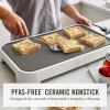 Martha Stewart 12” x 22” Electric Griddle, XL Ceramic Nonstick Flat Top Cooking Surface, Adjustable Temperature Dial, Drip Tray, Dishwasher Safe, 1500W Fast Even Heating, Pancakes & Eggs, Linen White(Linen White)