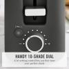 Martha Stewart 2 Slice Long Slot Toaster, Extra Wide for Sourdough & Bagels, 10 Setting Shade Control, Removable Crumb Tray, Self-Centering Design, Defrost/Reheat, Cancel, Slim Space-Saving, Linen(Caviar Gray)