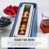 Martha Stewart 2 Slice Long Slot Toaster, Extra Wide for Sourdough & Bagels, 10 Setting Shade Control, Removable Crumb Tray, Self-Centering Design, Defrost/Reheat, Cancel, Slim Space-Saving, Linen(Indigo Blue)