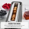 Martha Stewart 2 Slice Long Slot Toaster, Extra Wide for Sourdough & Bagels, 10 Setting Shade Control, Removable Crumb Tray, Self-Centering Design, Defrost/Reheat, Cancel, Slim Space-Saving, Linen(Caviar Gray)