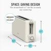 Martha Stewart 2 Slice Long Slot Toaster, Extra Wide for Sourdough & Bagels, 10 Setting Shade Control, Removable Crumb Tray, Self-Centering Design, Defrost/Reheat, Cancel, Slim Space-Saving, Linen(Linen White)