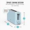 Martha Stewart 2 Slice Long Slot Toaster, Extra Wide for Sourdough & Bagels, 10 Setting Shade Control, Removable Crumb Tray, Self-Centering Design, Defrost/Reheat, Cancel, Slim Space-Saving, Linen(Sky Blue)