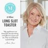 Martha Stewart 2 Slice Long Slot Toaster, Extra Wide for Sourdough & Bagels, 10 Setting Shade Control, Removable Crumb Tray, Self-Centering Design, Defrost/Reheat, Cancel, Slim Space-Saving, Linen(Indigo Blue)