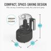 Martha Stewart 3 Cup Electric Food Chopper, Vegetable & Herb Mini Food Processor, 24oz BPA-Free Bowl, Stainless Steel Blades, Pour Spout, Dicing, Mincing, Chop & Puree, Dishwasher Safe, Linen(Caviar Gray)