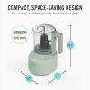 Martha Stewart 3 Cup Electric Food Chopper, Vegetable & Herb Mini Food Processor, 24oz BPA-Free Bowl, Stainless Steel Blades, Pour Spout, Dicing, Mincing, Chop & Puree, Dishwasher Safe, Linen(Honeydew Green)